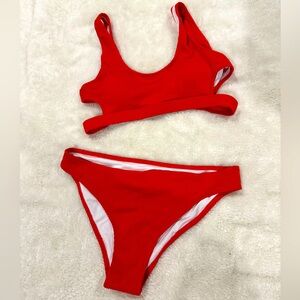 Red bikini set